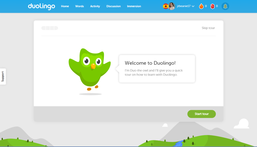 bemvindo-duolingo