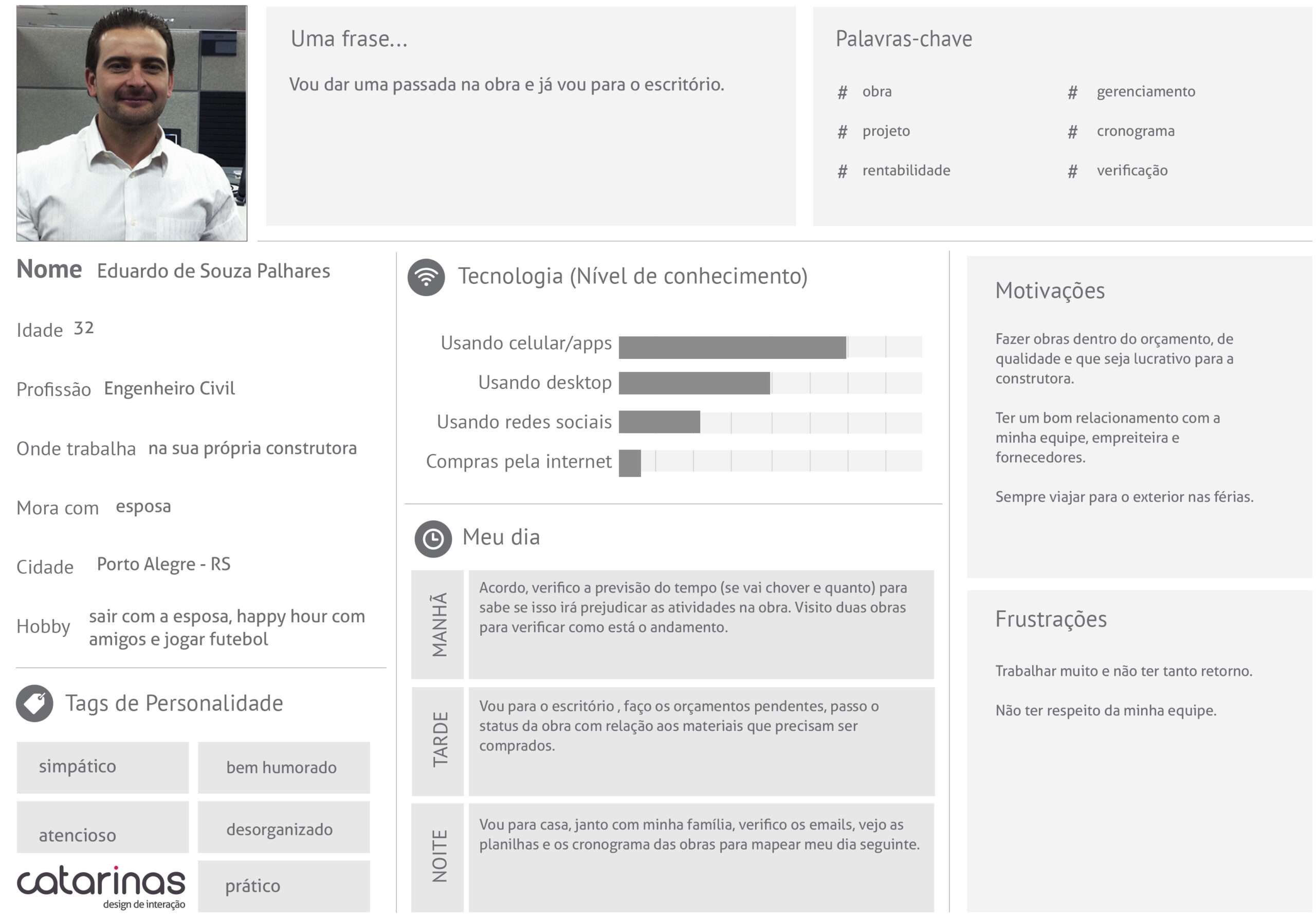 Persona engenheiro civil - Projeto Koper | Catarinas Design